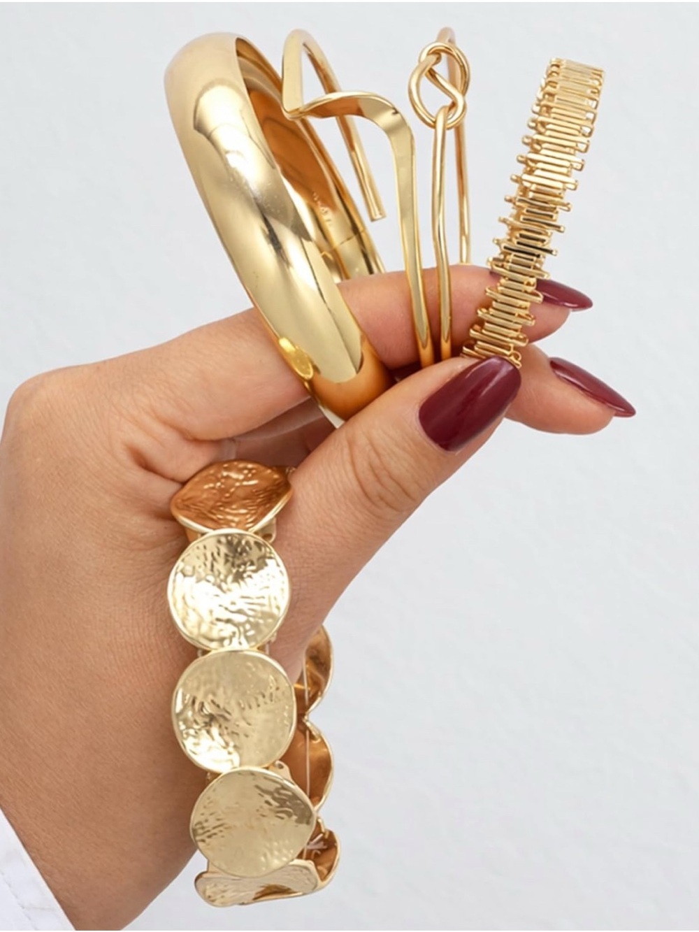 14K Gold Plated Stacked Bracelet Set - Picture 6 of 6